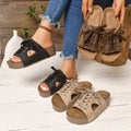 summer new arrival: plus-size women's casual comfort thick-soled slip-on flat beach sandals - wholesale