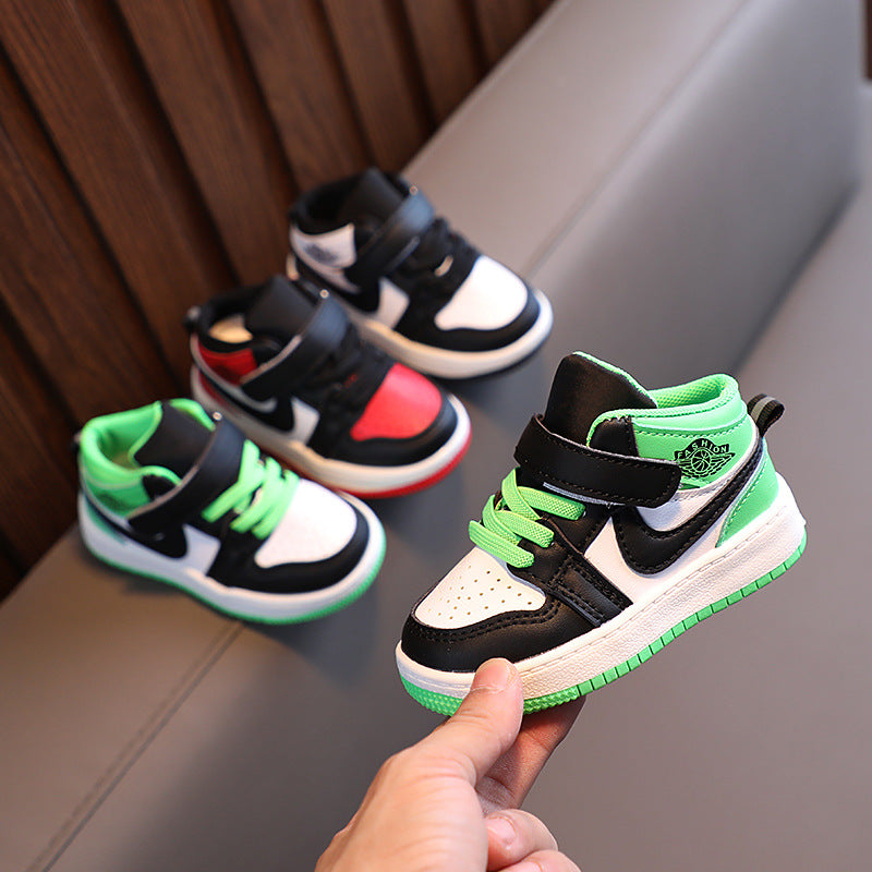 autumn new arrivals: boys' soft-soled comfortable athletic & casual shoes, korean style fashionable mid-top sneakers for girls