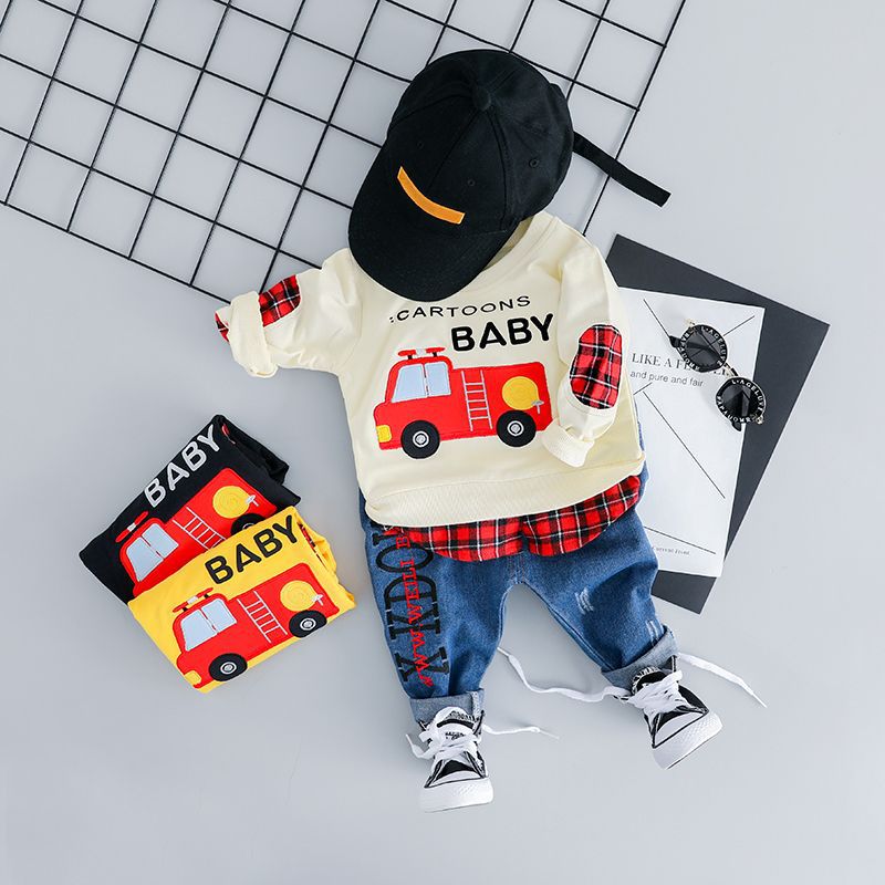 Boys' cool & casual  autumn/winter hoodie and sweatpants set - new korean style two-piece outfit for toddlers and young boys