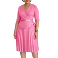 D520  foreign trade women's clothing  new fashion plus size elegant wrap v-neck pleated african dress