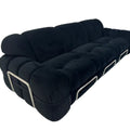 Nordic light luxury retro steel tooth velvet fabric sofa italian medieval style house living room small apartment three-seater