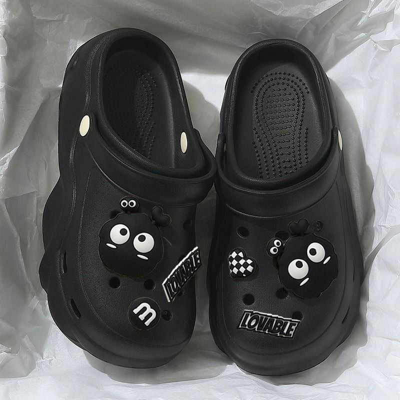Thick soleeva crocs women's summer outwear 2025new arrivalheight increasing outdoor beach seaside ins toe cap slippers