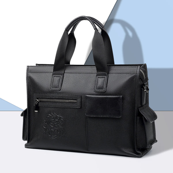 Leather Men's Bag Business Commuter Computer Bag Fashion Large Capacity Briefcase Casual First Layer Cowhide Men's Handbag