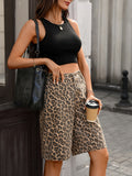 European and american women's apparel cross-border e-commerce independent website  new leopard print fashion denim shorts casual pants trendy