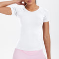 fashion seamless knittingpure color breathable tight short sleeve t-shirt sports running fitness yoga clothes tops women