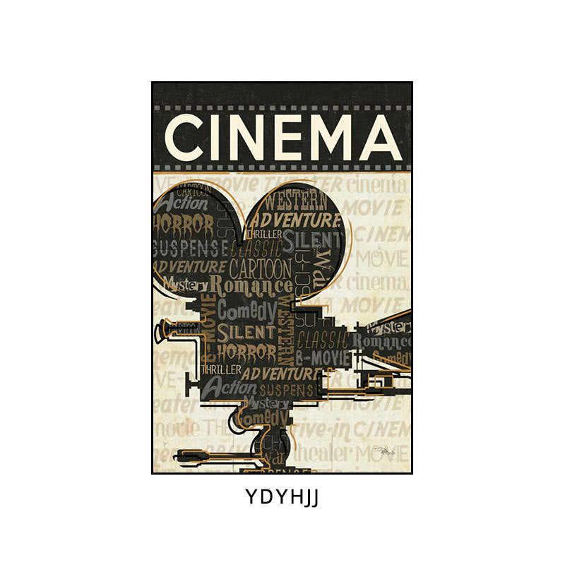 Private theater decorative painting retro American home cinema music dining bar box hanging painting cafe wall painting