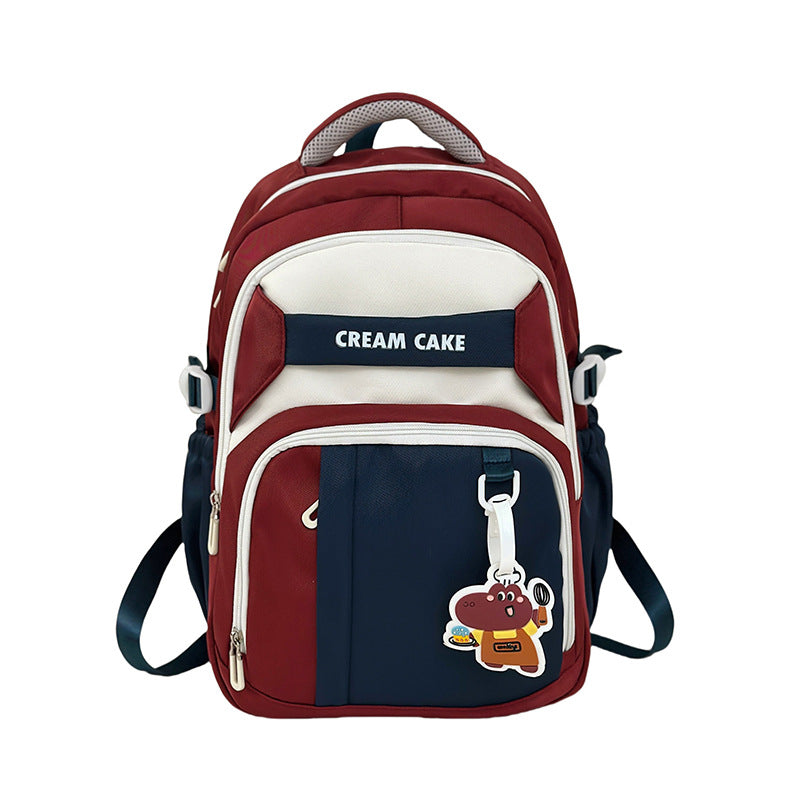 Backpack Women's 2025 New High-value Large-capacity Casual Backpack Trendy Fashion Lightweight Cartoon Bear School Bag