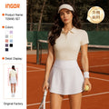 Summer t-shirt tennis wear, quick-drying, breathable, high-waisted sports skirt, running yoga anti-exposure tennis skirt suit for women