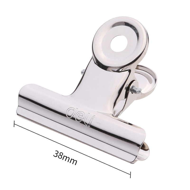Deli 9524 ticket clip 38mm round iron ticket clip, stainless steel ticket clip, small clip 6pcs/bag