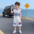 Boys' summer sports outfit  new style kids sleeveless tank top two-piece set, cool and trendy summer clothes for older boys
