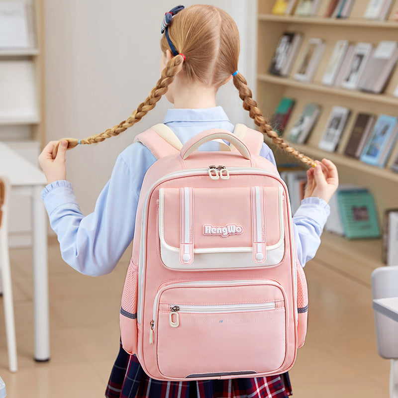 Kids' backpack - ultra-lightweight, pressure-reducing, spine-supporting, lightweight backpack for grades 1-6, korean style, boys and girls, anti-hunchback design