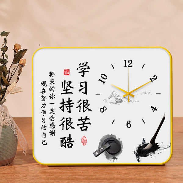 Modern simple desktop table decoration painting with clock Internet celebrity wall clock hanging watch creative fashion silent clock photo frame