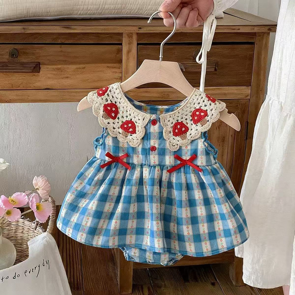 Cute baby girl romper dress - lightweight summer outfit for infants and toddlers (newborn to 1 year)