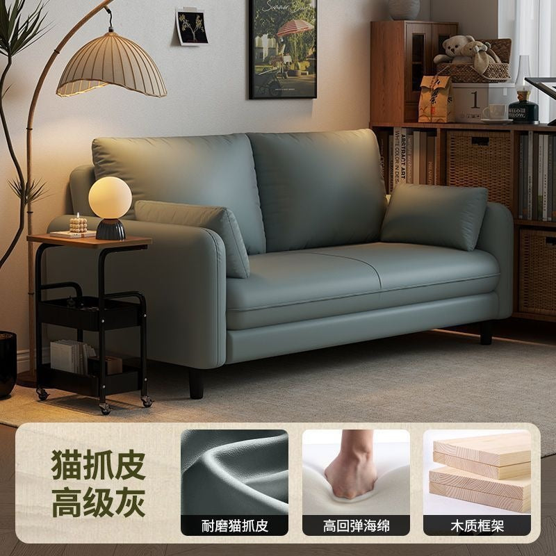 Cat scratch leather retro sofa small apartment comfortable corduroy sofa living room balcony rental house sofa with backrest