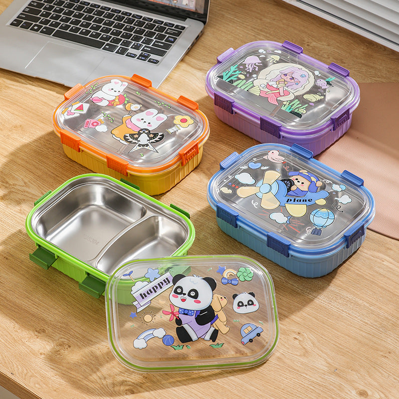 304 stainless steel insulated lunch box - perfect for kids, office workers, and students. features divided compartments and microwave-safe heating