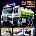 Inertial city sprinkler truck (green alloy edition) [e-commerce box]