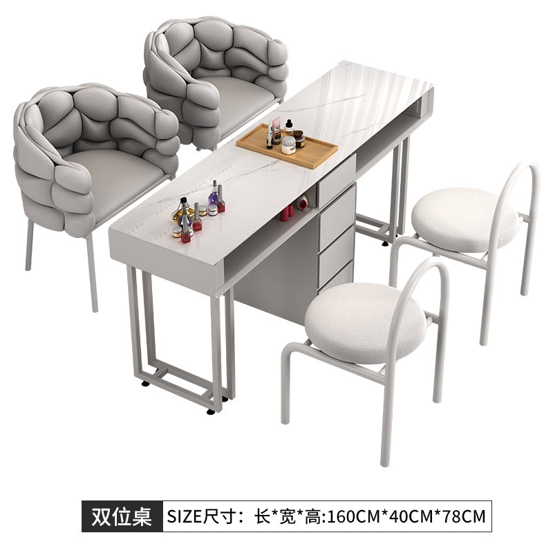 Cream style manicure table and chair set Japanese single double manicure light luxury Internet celebrities ins manicure shop manicure table