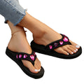 2025exportplus size36-42thick soleslimming look flip-flops wedge rhinestone women's slippersthick sole peach heart sandals