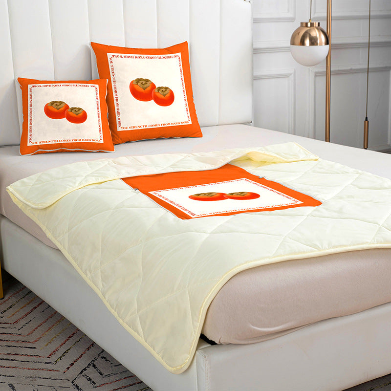 Dual-purpose throw pillow and blanket, short plush sofa cushion, car, living room, office nap multi-functional air conditioning blanket pillow
