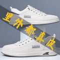 2025 new men's genuine leather casual shoes - full grain leather inside & out, breathable, soft sole, non-slip, slip-on white sneakers