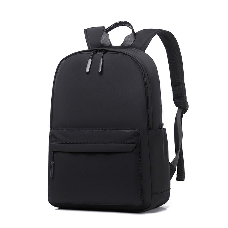 New backpack, student schoolbag, simple and versatile solid color laptop bag, portable business trip backpack