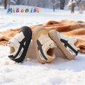 Baby boys' first walker shoes, soft sole kids' shoes, autumn/winter double-layer cotton shoes, casual toddler sneakers, anti-slip skate shoes for boys and girls