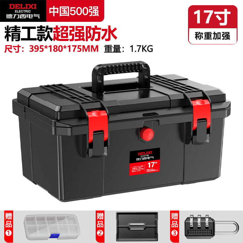 Delixi Electric Toolbox Multifunctional Portable Electrical Box Vehicle Thickened Multi-layer Storage Box Large Capacity
