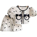 Korean style girls' summer new collection: sweet & chic chanel-inspired outfit - trendy short-sleeve top & skirt set for kids