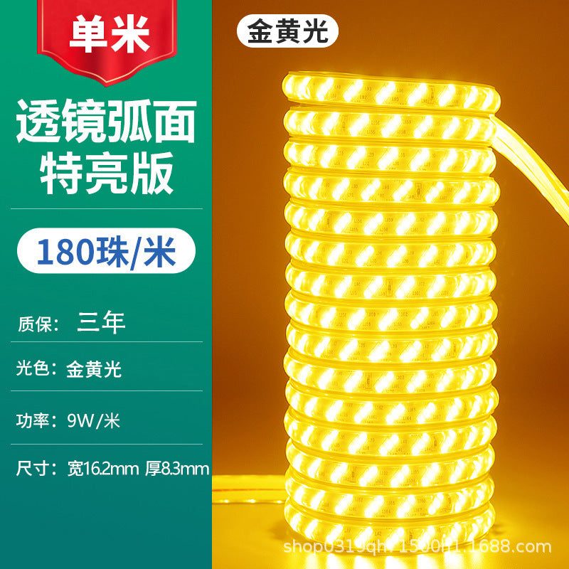 220v household outdoor waterproofled light strip super bright white light strip outdoor exterior wall construction site tunnel lighting