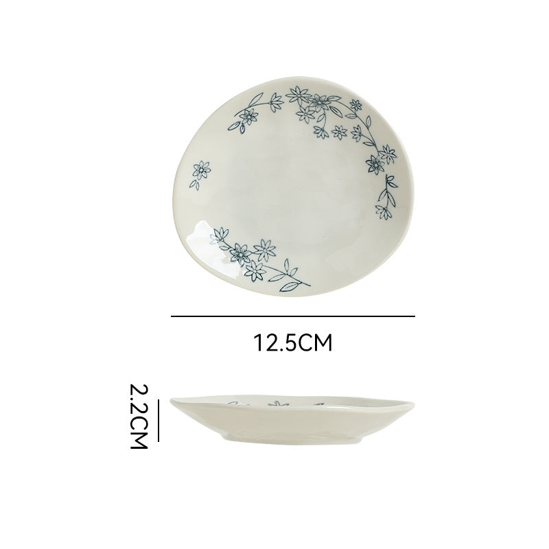 Chinoiserie creative for home ceramic tableware dish high-looking ceramic flavor dish vinegar dish dipping dish underglaze side dish