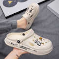 Men's clogs 2023 new anti-slip thick sole casual outdoor korean style beach soft sole closed-toe sandals