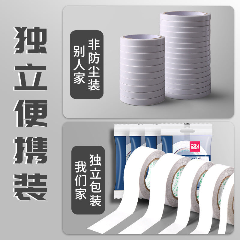 Deli Double Sided Tape 9/12/18/24mm High Viscosity Student Hot Melt Cotton Paper Adhesive Handmade Goods