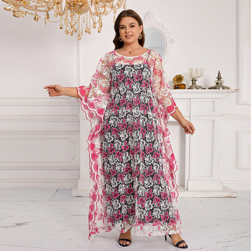 supply of african laceembroidereddress robe plus sizefree size including suspenders two-piece set