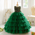 Girls' evening gown with bow detail, open back, light luxury chanel style, high-end children's runway/piano performance dress - in stock