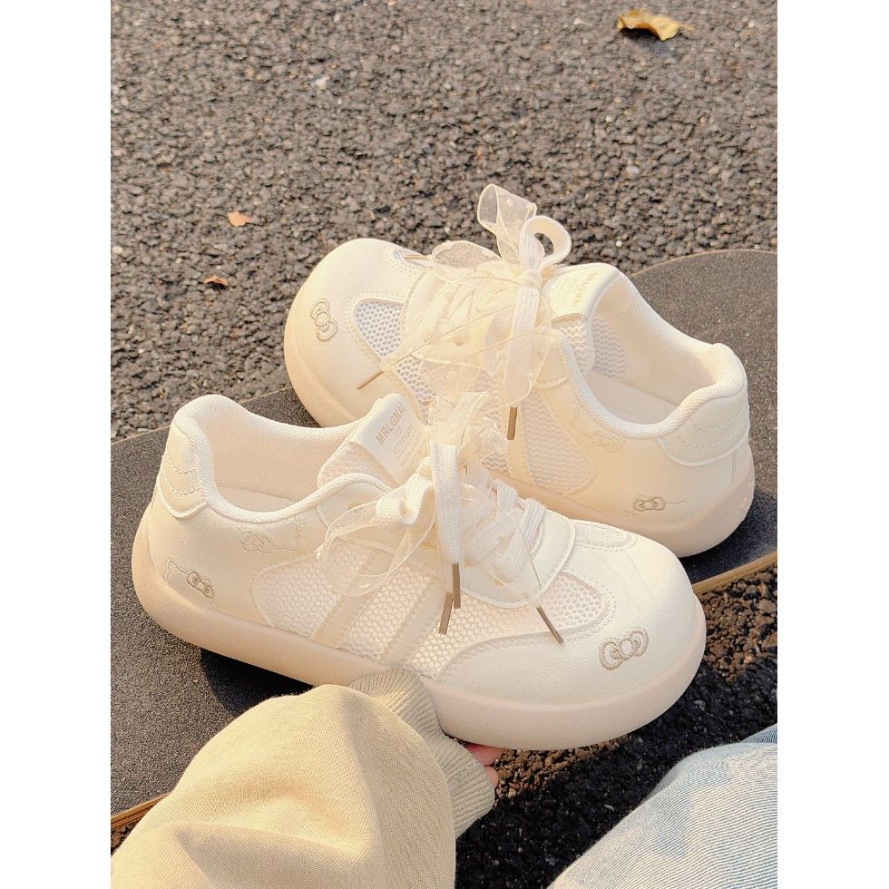 Summer breathable white shoes girls new arrival mesh bread shoes with skirt girls easiest for match german training shoes sneakers