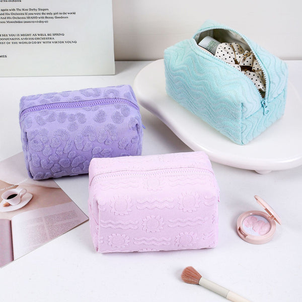 Towel material cosmetic bag large capacity travel portable clutch bag small bag pillow bag cosmetic storage bag