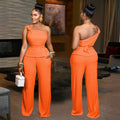 C7508 cross-border   fashion women's elegant sleeveless top and pants set - summer collection