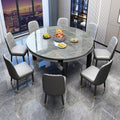 Rock slab dining table and chair combination modern casualaccessible luxury dining table for home dining table small apartment telescopic foldable round table