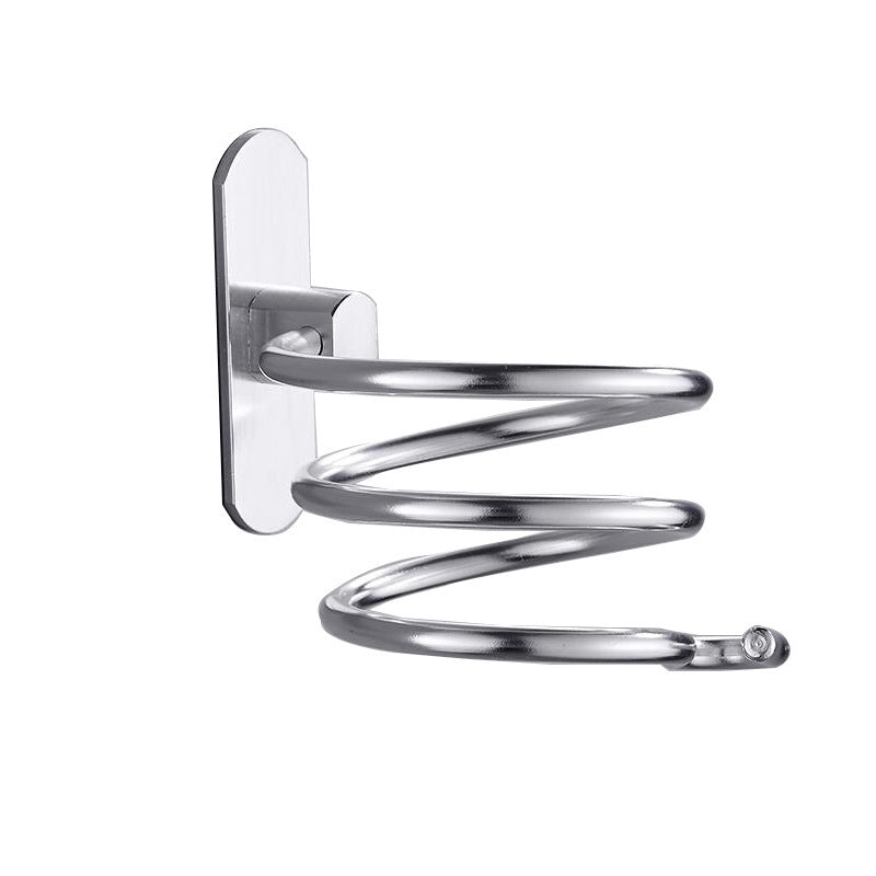 Space aluminum black non-punching bathroom rack wall rack toilet storage toilet hair dryer rack