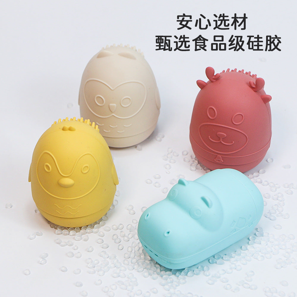 hot-selling baby bathroom silicone bath toys, cute kids playing with water, baby bath water floating toys