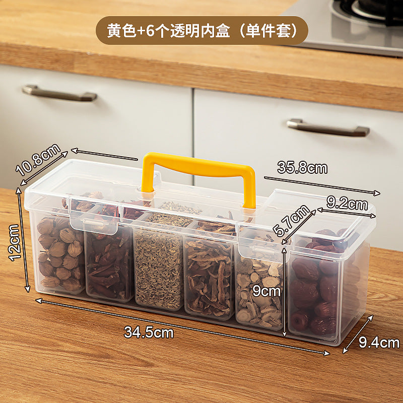 Cabinet Portable Spice Storage Box Household Plastic Seasoning Sealed Box Storage Food Grade Kitchen Seasoning Storage Box