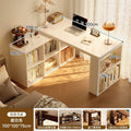 Corner desk bookshelf bookcase all-in-one table bedroom home extendable vanity corner computer desk office desk