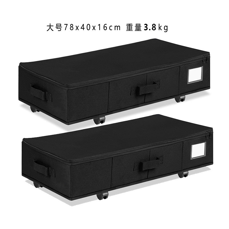 Cross-border hot-selling new storage box Oxford cloth with wheels, under-bed storage box, bedroom shoe storage box foldable