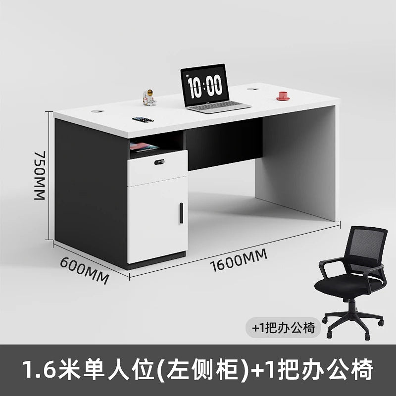 Office desk computer desk minimalist modern office employee single desk chair combination furniture manager's desk small employee workstation