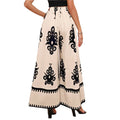 Amazon summer new chiffon leaf print casual pants elegant high waist wide leg pants women's summer wide leg trousers