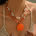 Beaded necklace wholesale fashion cross-border bohemia ocean style accessories women's summer shell stacked clavicle chain