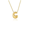 Amazon bestseller: premium bubble 26-letter gold pearlized necklace pendant - stylish women's accessory