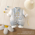 Men's and women's jumpsuits, chinese style, baby clothes, baby's full month, 100 days, one year old, thickenedlong sleeves, trendy