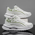Sports breathable men's shoes spring leather shock-absorbing running shoes youth soft bottom lightweight student white daddy trendy shoes