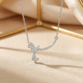Popular internet celebrity fashion copper inlaid with zirconium full diamond butterfly tassel necklace for women accessible luxuryniche style non-fading clavicle chain jewelry
